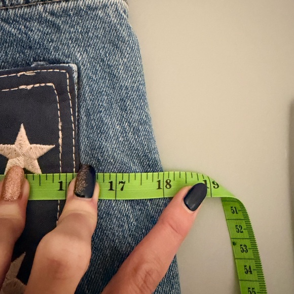 Free People Blue and Red Star Flare Jeans - Picture 9 of 10